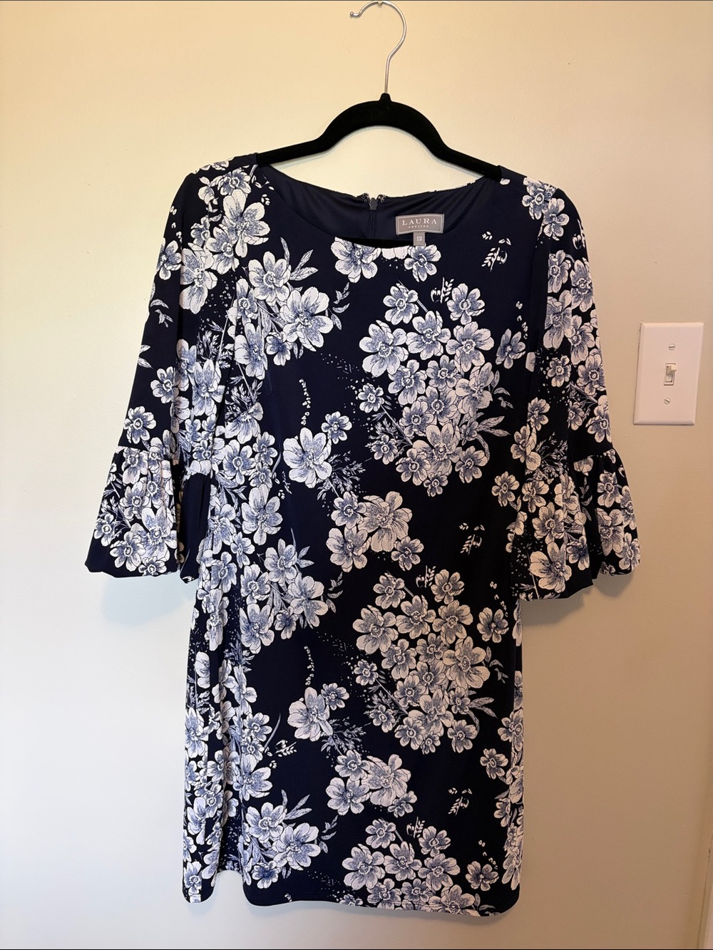 LAURA Navy Floral Bell Sleeve Tunic